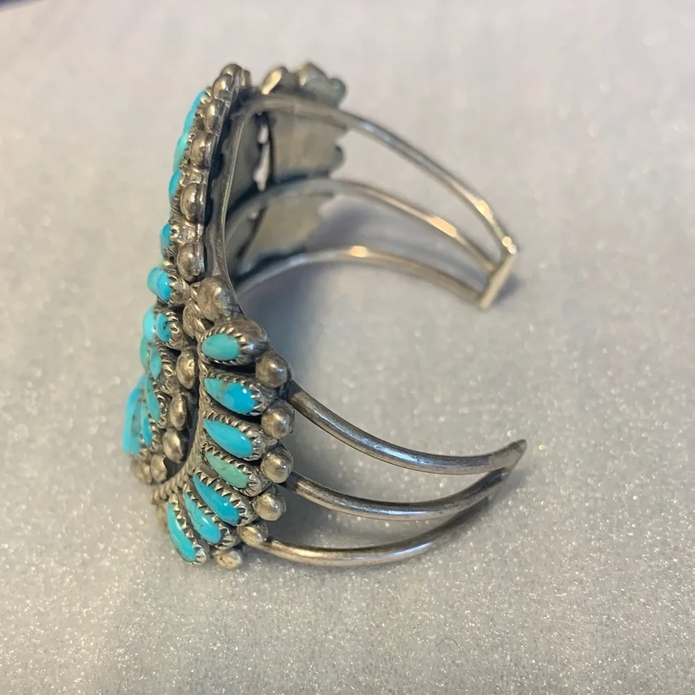 Navajo Turquoise Silver 925 Girls Bracelet Artist FM Begay - Picture 6 of 14